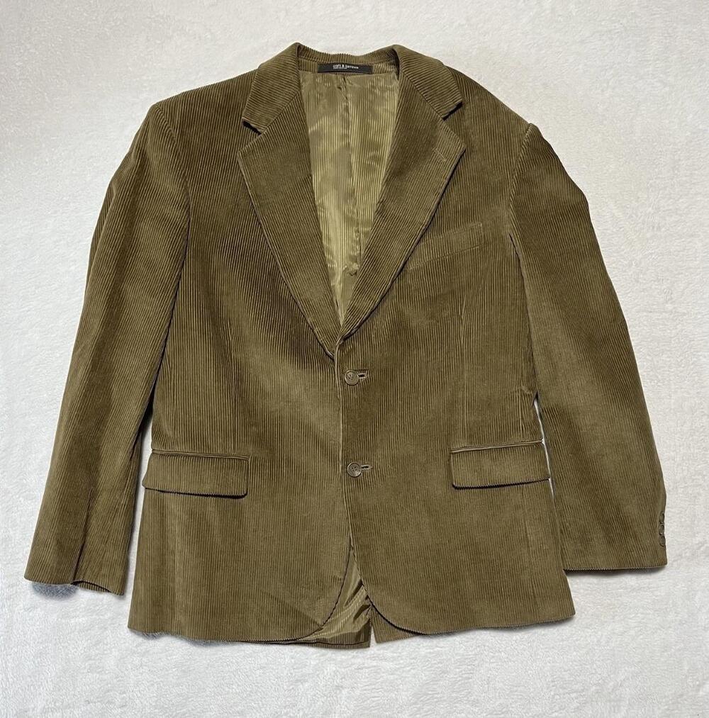 Croft & Barrow Blazer Mens 40R Brown 100% Cotton Corduroy 2 Button Sport Coat